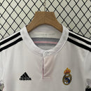 Conjunto Retrô Infantil Real Madrid l 2014/15 Branco Modelo Torcedor