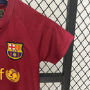 Conjunto Retrô Infantil Barcelona l 2008/09 Torcedor Grena
