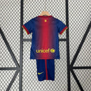 Conjunto Retrô Infantil Barcelona l 2012/13 Torcedor Grena