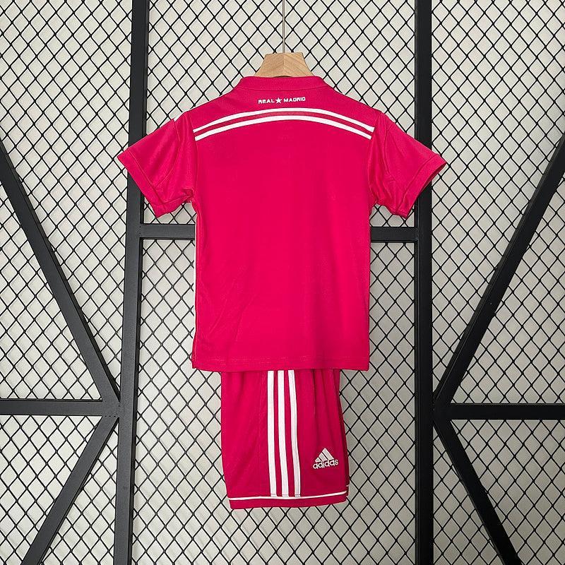 Conjunto Retrô Infantil Real Madrid ll 2014/15 Vermelho Modelo Torcedor
