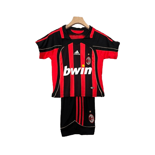 Conjunto Retrô Infantil Milan l 2006/07 Torcedor Rubronegra