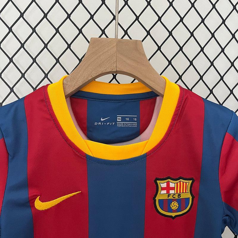 Conjunto Retrô Infantil Barcelona l 2010/11 Torcedor Grena
