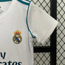 Conjunto Retrô Infantil Real Madrid l 2017/18 Branco Modelo Torcedor