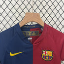 Conjunto Retrô Infantil Barcelona l 2008/09 Torcedor Grena
