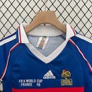 Conjunto Retrô Infantil Seleção França l 1998 Azul Modelo Torcedor