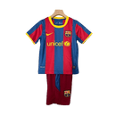 Conjunto Retrô Infantil Barcelona l 2010/11 Torcedor Grena