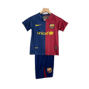 Conjunto Retrô Infantil Barcelona l 2008/09 Torcedor Grena