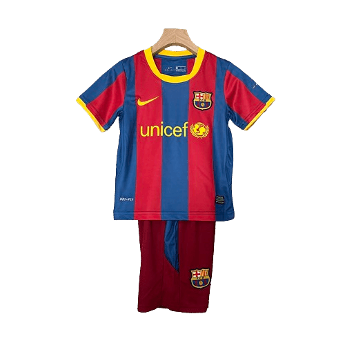 Conjunto Retrô Infantil Barcelona l 2010/11 Torcedor Grena