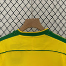 Conjunto Retrô Infantil Seleção Brasil l 1998 Amarelo Modelo Torcedor
