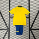 Conjunto Retrô Infantil Seleção Brasil l 1994 Amarelo Modelo Torcedor