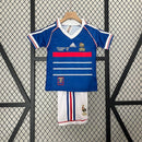 Conjunto Retrô Infantil Seleção França l 1998 Azul Modelo Torcedor