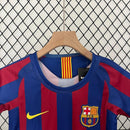 Conjunto Retrô Infantil Barcelona l 2005/06 Torcedor Grena