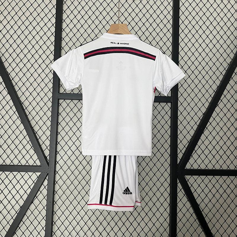 Conjunto Retrô Infantil Real Madrid l 2014/15 Branco Modelo Torcedor