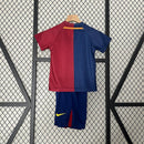 Conjunto Retrô Infantil Barcelona l 2008/09 Torcedor Grena