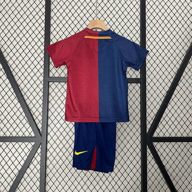 Conjunto Retrô Infantil Barcelona l 2008/09 Torcedor Grena