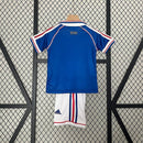 Conjunto Retrô Infantil Seleção França l 1998 Azul Modelo Torcedor