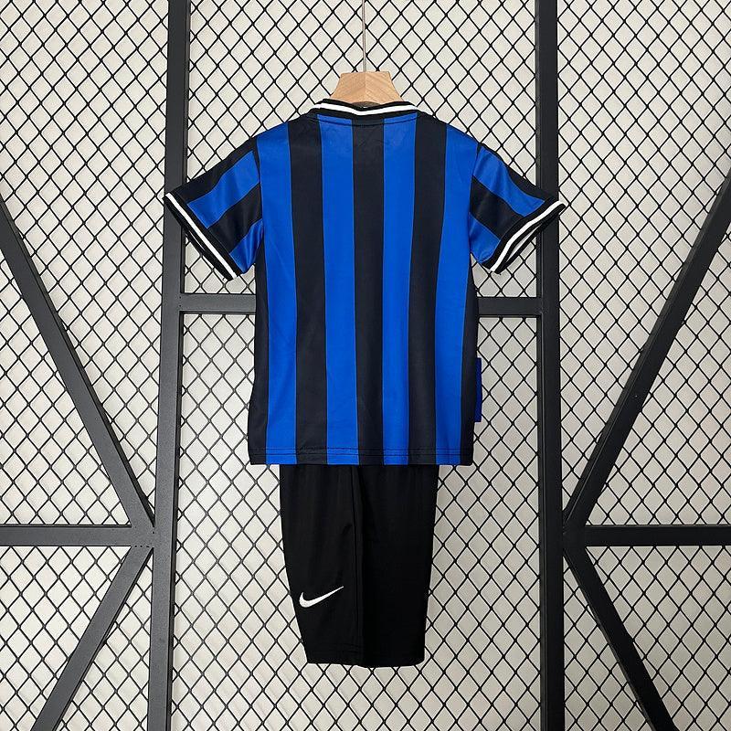 Conjunto Retrô Infantil Inter de Milão l 2009/10 Azul Modelo Torcedor