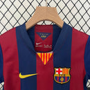 Conjunto Retrô Infantil Barcelona l 2014/15 Torcedor Grena
