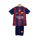 Conjunto Retrô Infantil Barcelona l 2014/15 Torcedor Grena