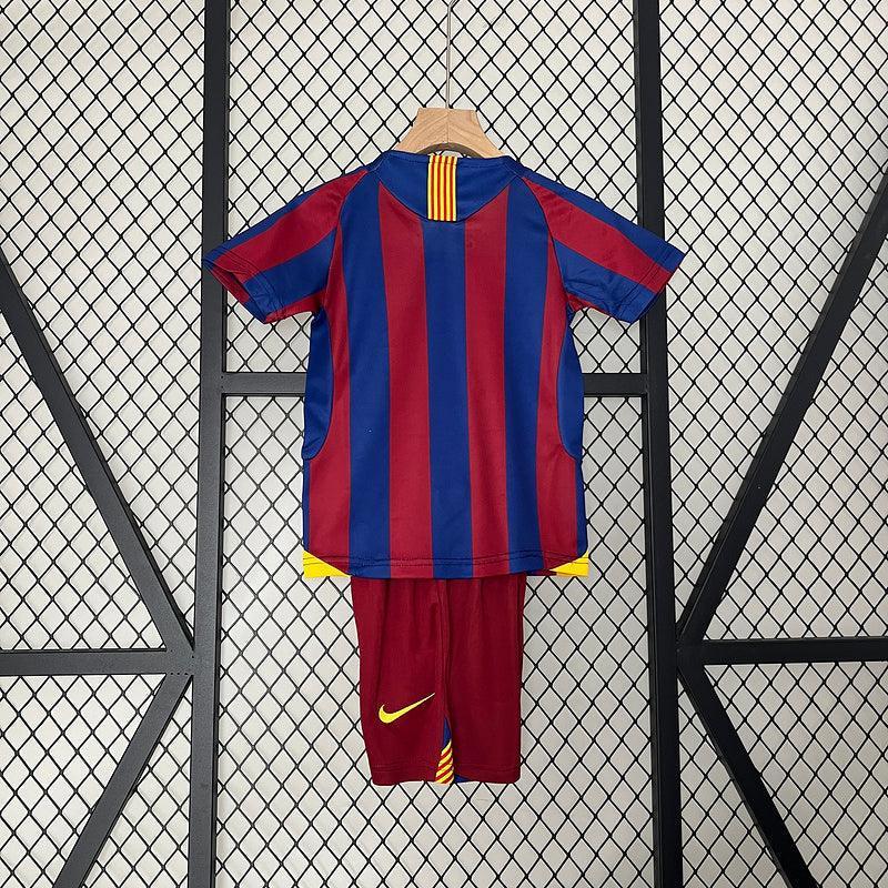 Conjunto Retrô Infantil Barcelona l 2005/06 Torcedor Grena