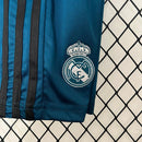 Conjunto Retrô Infantil Real Madrid ll 2017/18 Azul Modelo Torcedor