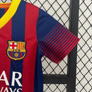 Conjunto Retrô Infantil Barcelona l 2013/14 Torcedor Grena