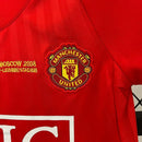 Conjunto Retrô Infantil Manchester United l 2007/08 Torcedor Vermelho
