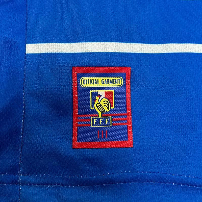 Conjunto Retrô Infantil Seleção França l 1998 Azul Modelo Torcedor
