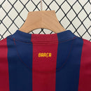 Conjunto Retrô Infantil Barcelona l 2014/15 Torcedor Grena