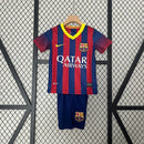 Conjunto Retrô Infantil Barcelona l 2013/14 Torcedor Grena