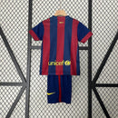 Conjunto Retrô Infantil Barcelona l 2014/15 Torcedor Grena