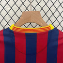 Conjunto Retrô Infantil Barcelona l 2013/14 Torcedor Grena