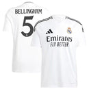 Camisa Real Madrid I 24/25 Bellingham 5 Torcedor Adidas - Branca