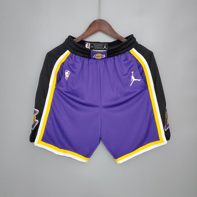 Shorts Los Angeles Lakers Purple Black Side NBA