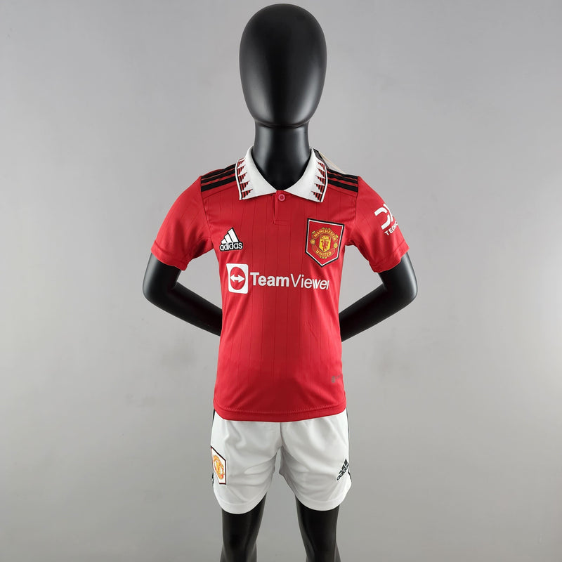 Conjunto Infantil Manchester United 2022/23 - Home - ResPeita Sports